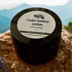 Cedar Leather Lotion, with Lavender