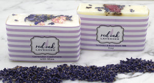 2 soap bars with lavender and flowers
